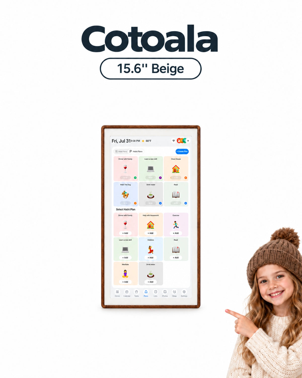 Cotoala 15.6" Smart Digital Calendar